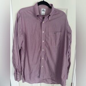 Lacoste Burgundy Casual Button Down Long Sleeve Shirt
